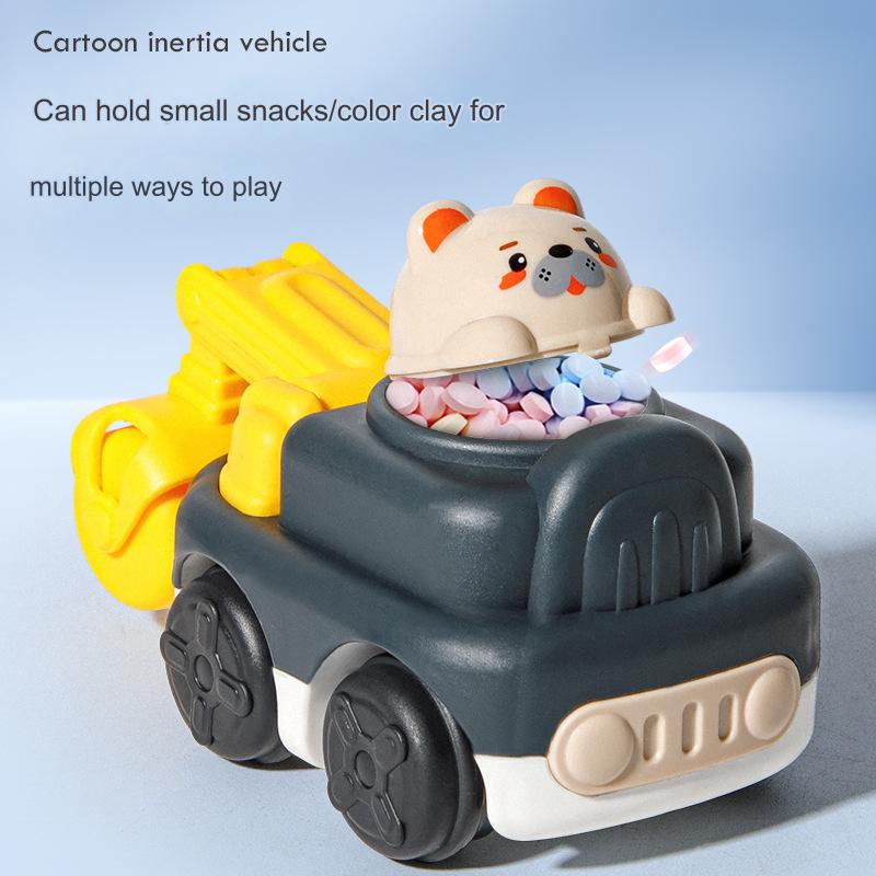 New Sugar Cartoon Animals Boys And Girls Inertial Engineering Car Toys For Children