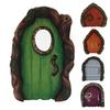 Yousheng Wooden Fairy Door Miniature Fairy Garden Decoration Elf Dwarf Mini Door for Yard Art Garden Wall Tree Fence Decor