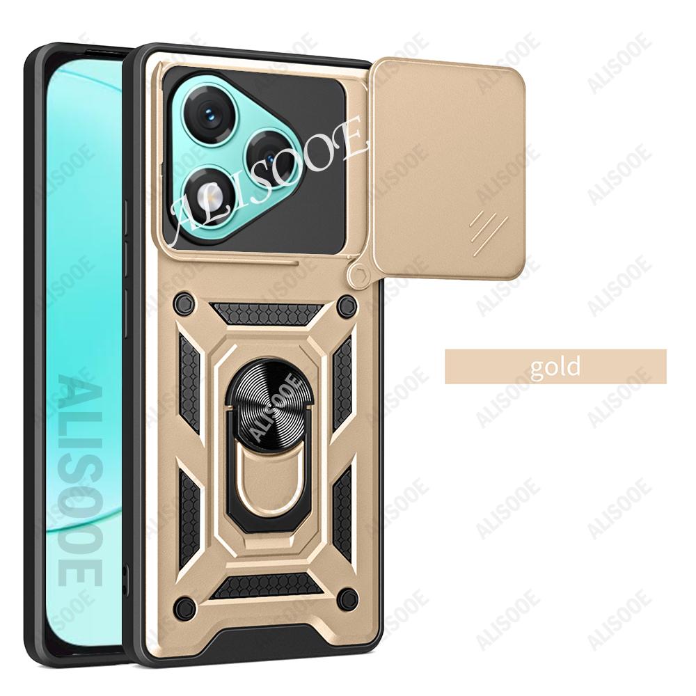 Funda for Honor 400 Lite 5G / Honor 400 Pro Global Case Slide Camera Ring Stand Holder Shockproof Cover for Honor 400 Lite Capa