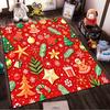 Holiday Pattern Rug with Festive Motifs Non-slip Rug Suitable for Living Room and Bedroom Sofas