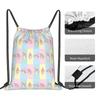 Custom M-Melodies Drawstring Bag Women Men Portable Sports Gym Sackpack Cute Rabbit Shopping Storage Backpacks