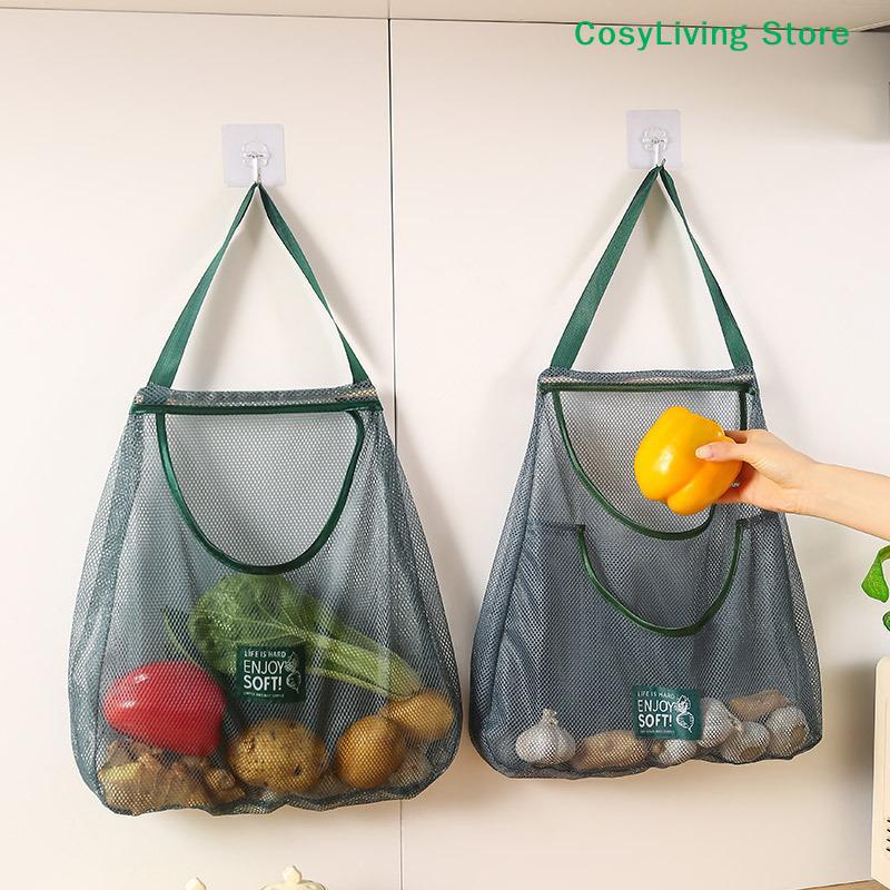 1PC Multi-purpose Breathable Mesh Hanging Bags Portable Hanging Kitchen Fruit And Vegetable Storage Bag