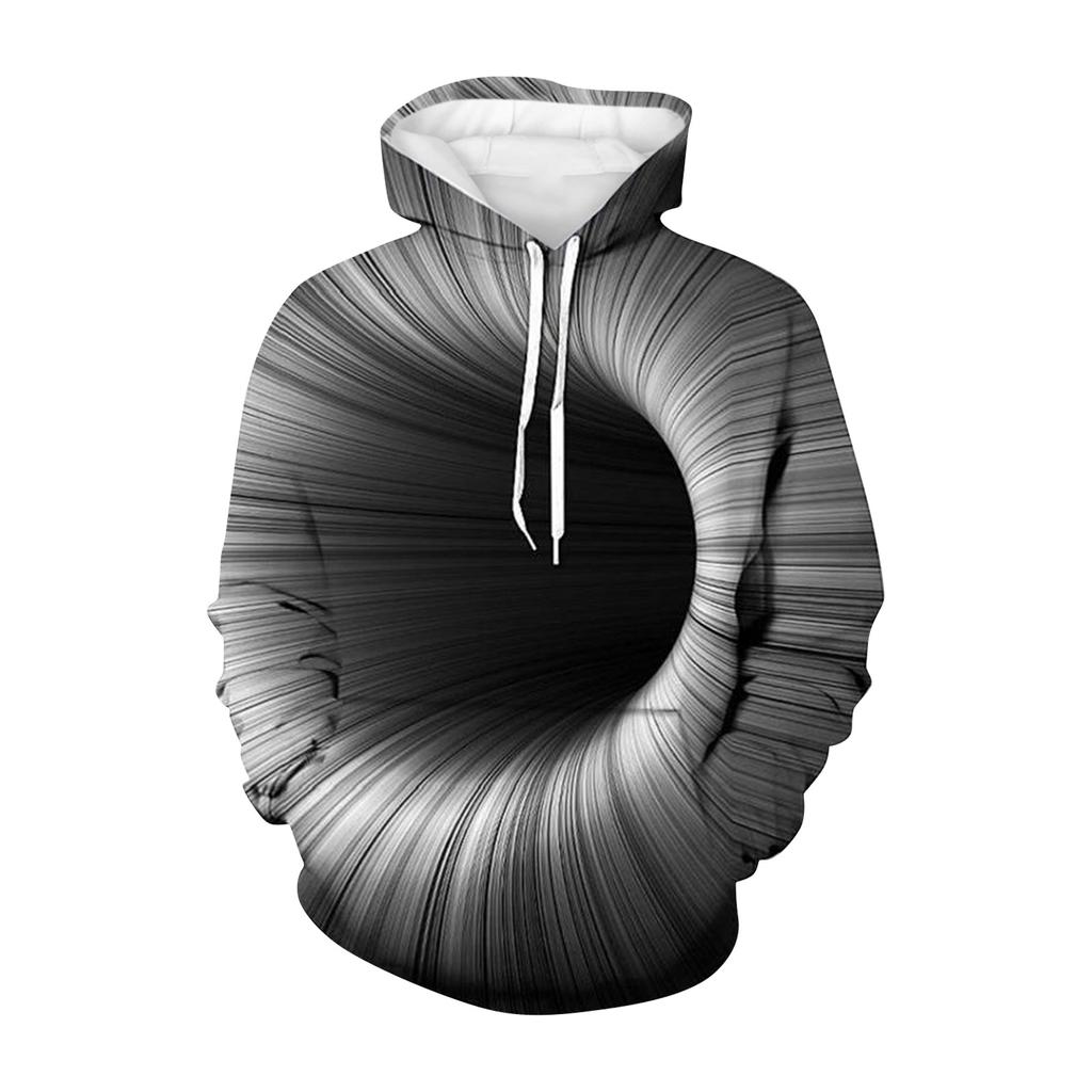 3D Sweater Vortex Print Long Sleeve Hoodie Men's Sportswear