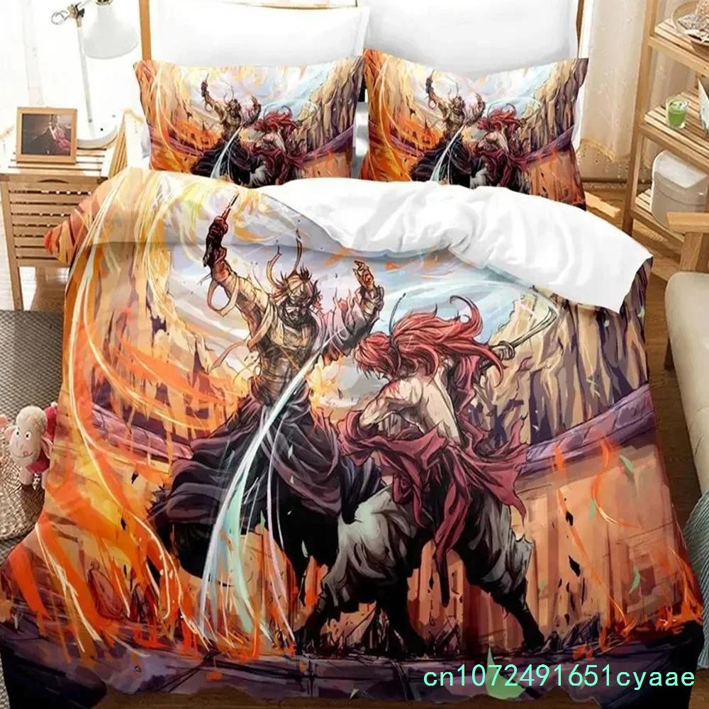 Anime Rurouni Kenshin Bedding Set Boys Girls Twin Queen Size Duvet Cover Pillowcase Bed Kids Adult Fashion Home Textileextile
