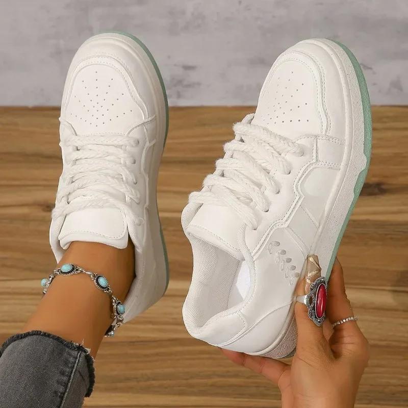 White Sneakers Women  Autumn Comfortable and Versatile Women's Vulcanized Shoes Casual Lace-up Platform Shoes Zapatos Mujer