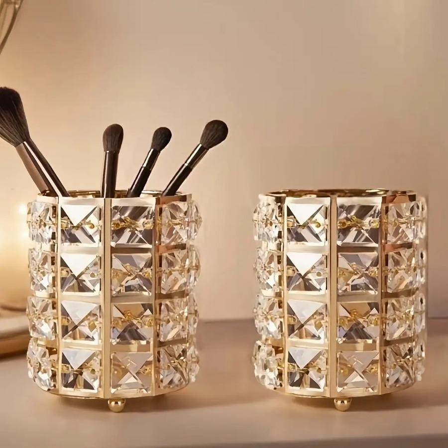 New European-Style Acrylic Pen Holder, Available in Two Colors, Suitable for Home Office Supplies, Makeup Brush Storage, Dressing Table, Candle Holder