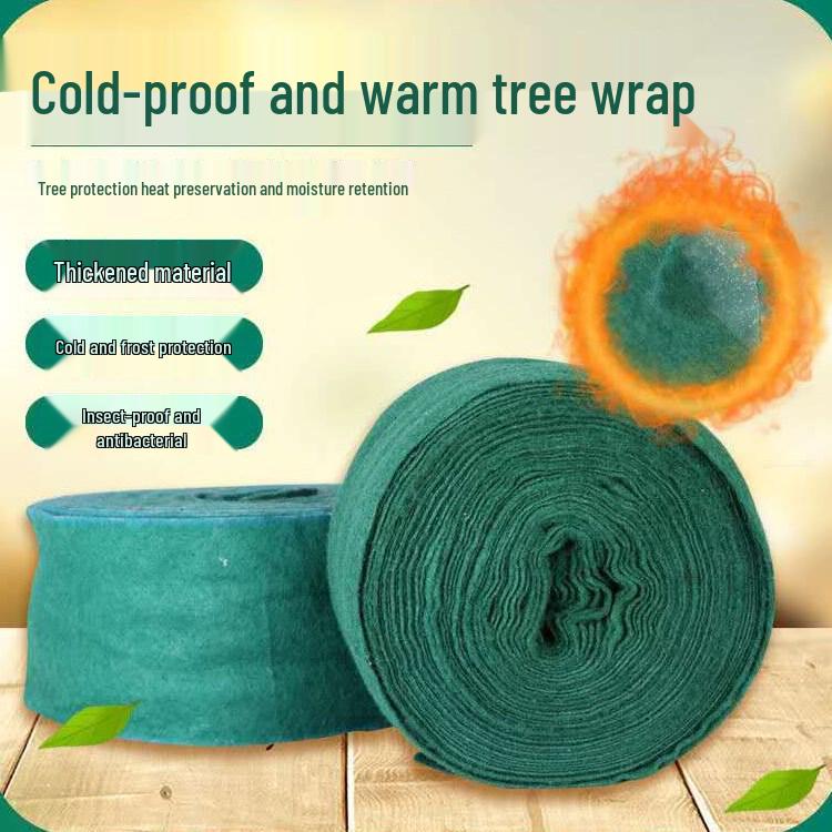 

Большая изоляционная ткань для дерева: Влагостойкая, морозостойкая и защищающая от насекомых антибактериальная обертка для деревьев для ландшафтного дизайна Single Layer 15m x 13cm зелёный