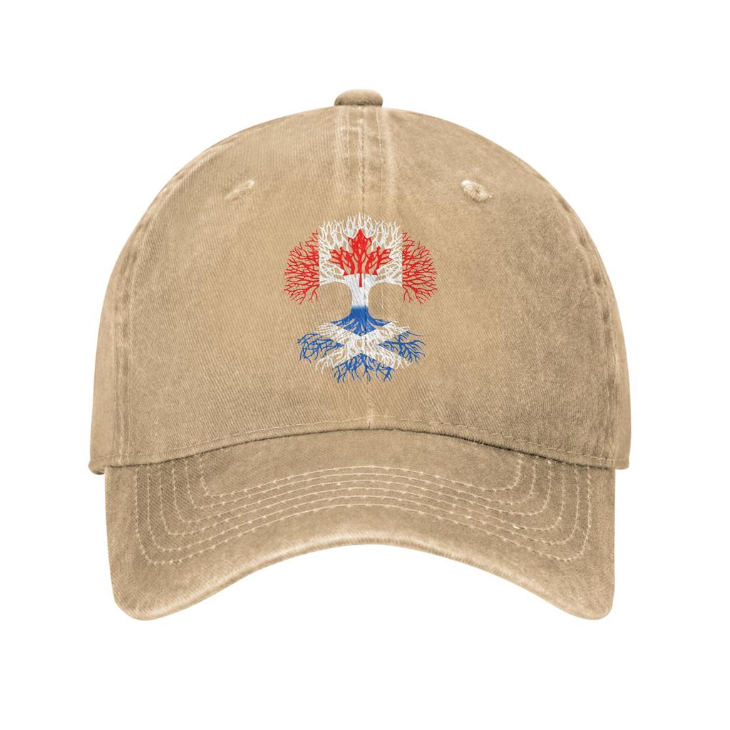 Canadian Grown with Scottish Roots Canada Scotland Flag Tree Casual Baseball Cap For Unisex Men Summer  Tennis Skate Trucker Hat