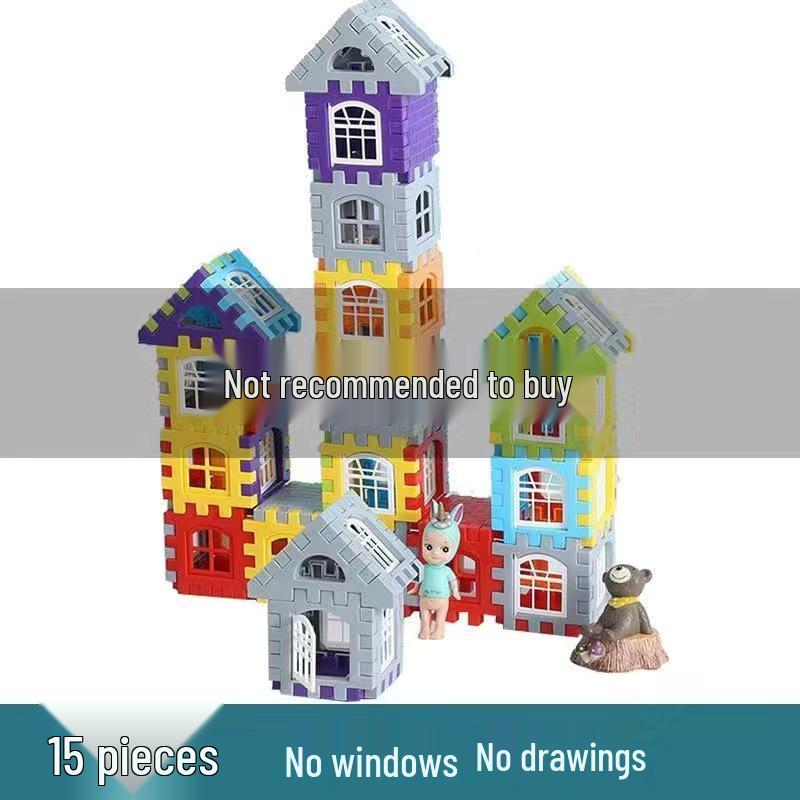 Large Educational Building Blocks for Kids - Interlocking Plastic Construction Set with Openable Windows for Kindergarten
