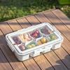 Food Storage Box Snack Box Container with Lid Large Capacity BPA Free Transparent Design Easy to Clean Divided Serving Tray