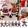 Christmas Curtain Tiebacks and Clips with Bear Snowman and Tree Designs for Holiday Window Decor