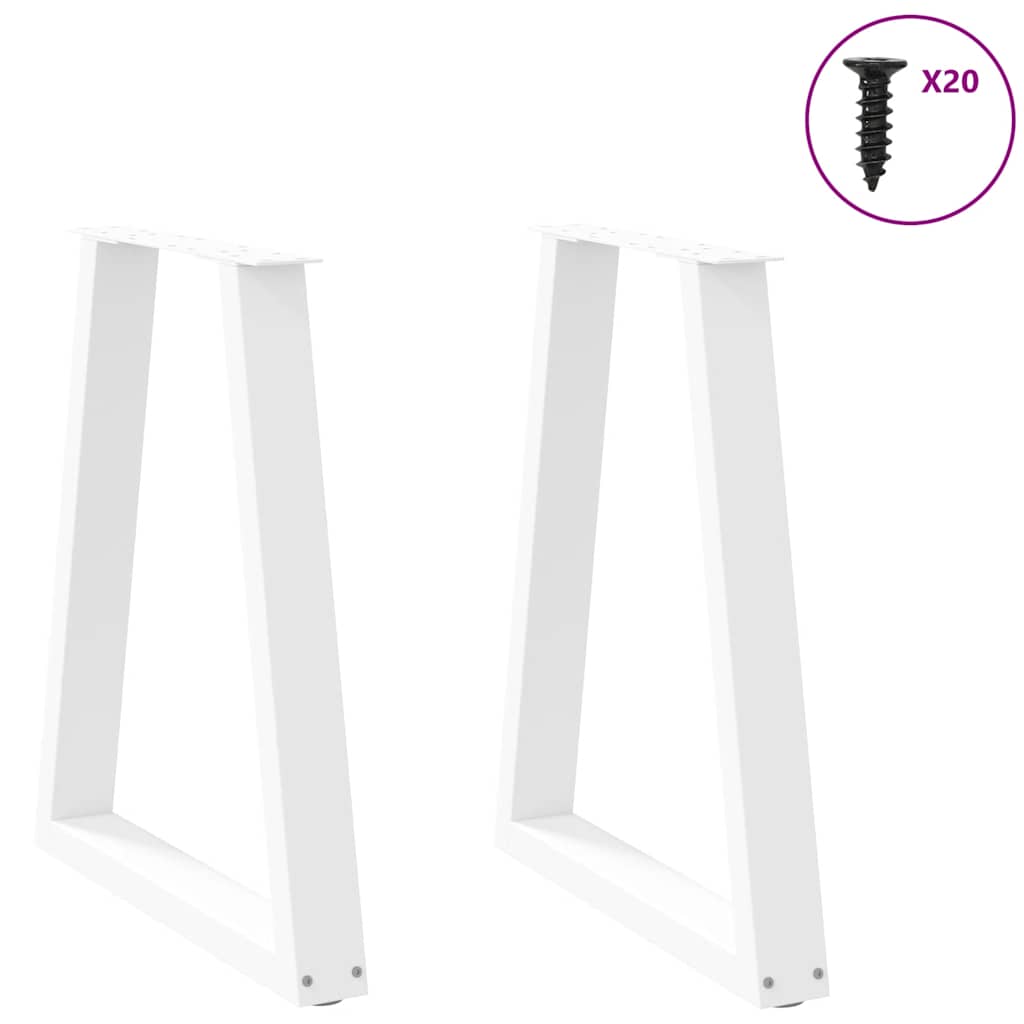 Vidaxl Coffee Table Legs, 2 Pcs, White, 60X(72-73) Cm, Steel