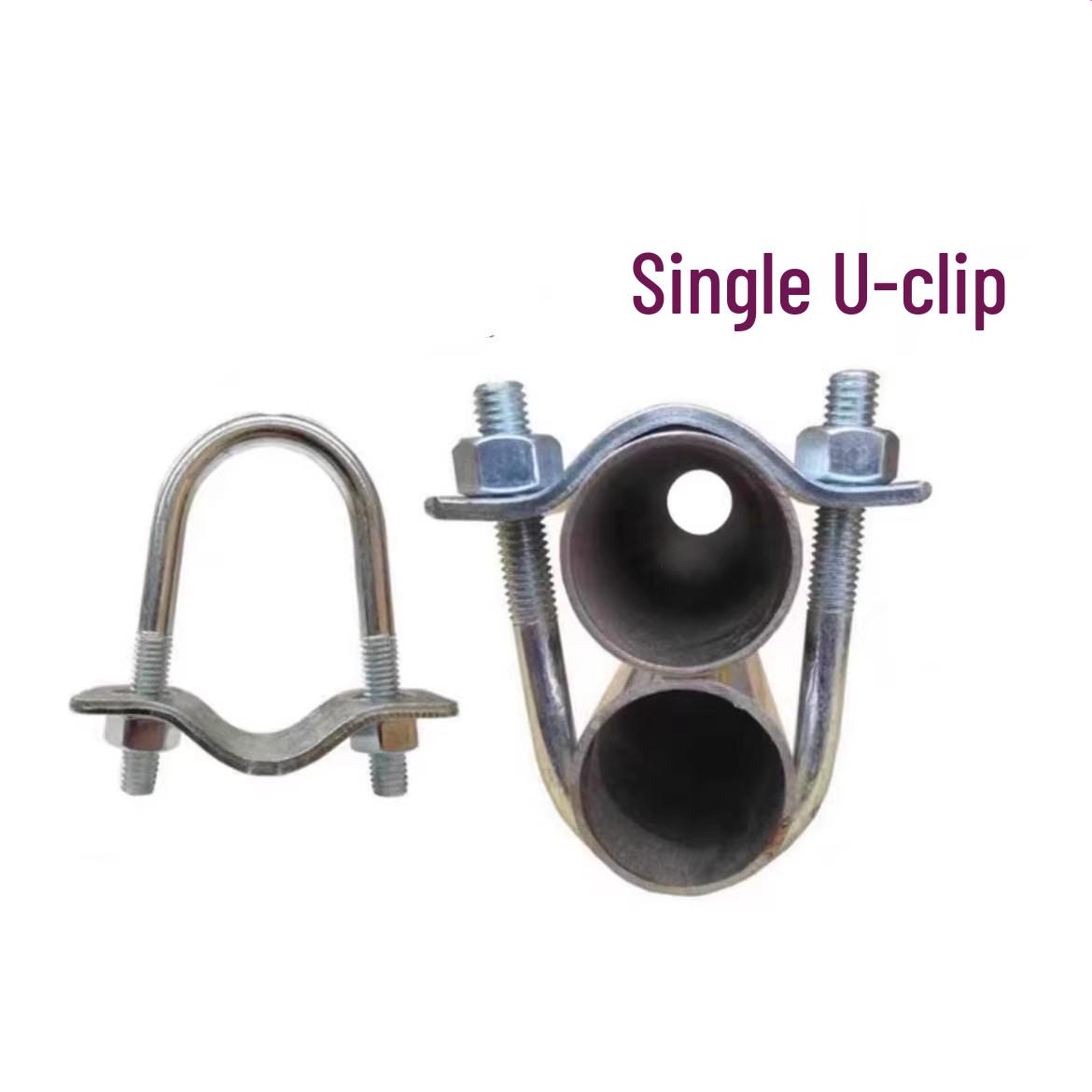 

Galvanized Double U-Bolt Pipe Clamp for Greenhouse and Farm Steel Pipes