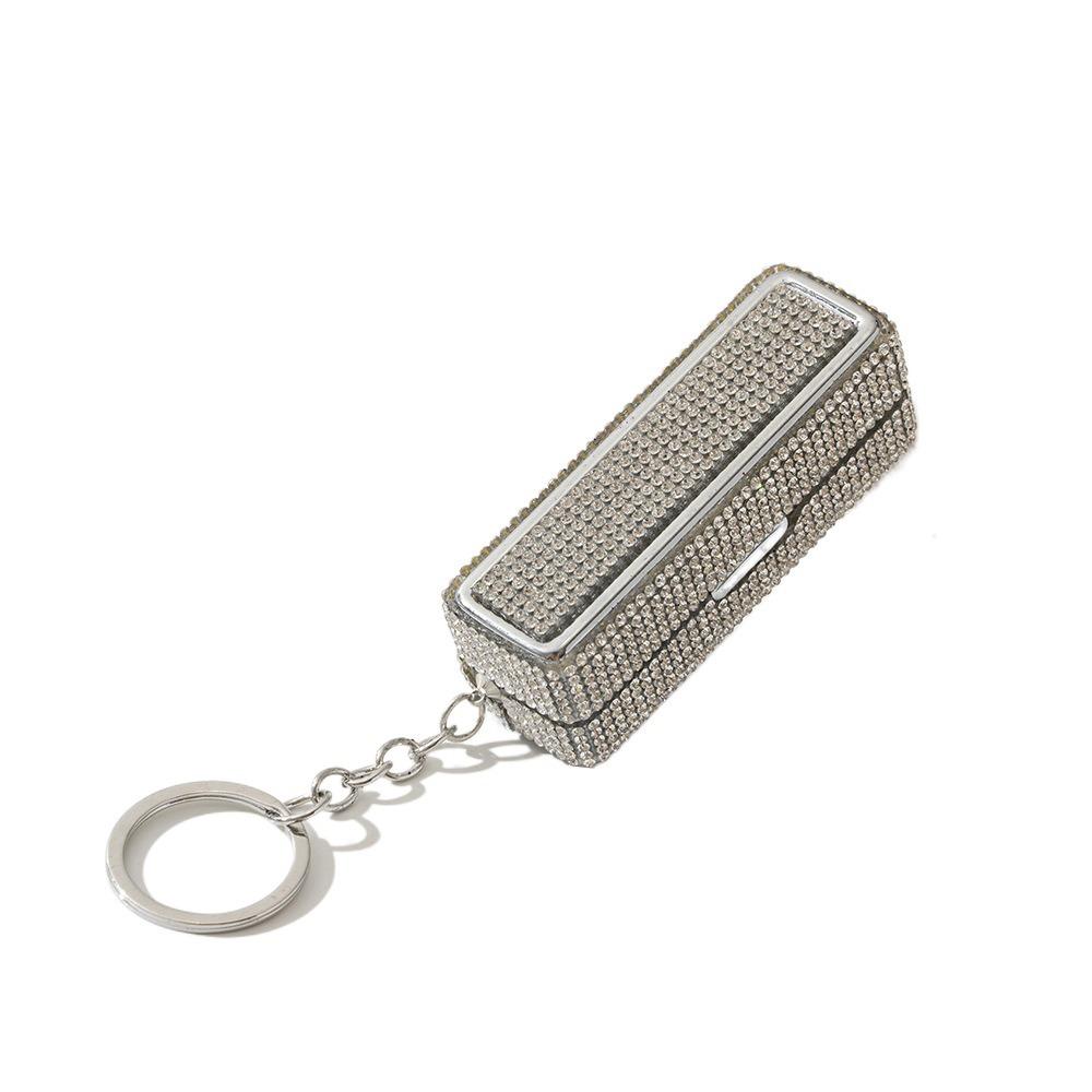 Bling Lip Gloss Storage Case Keychain Portable Lipstick Holder Rhinestone Lipstick Box  Makeup