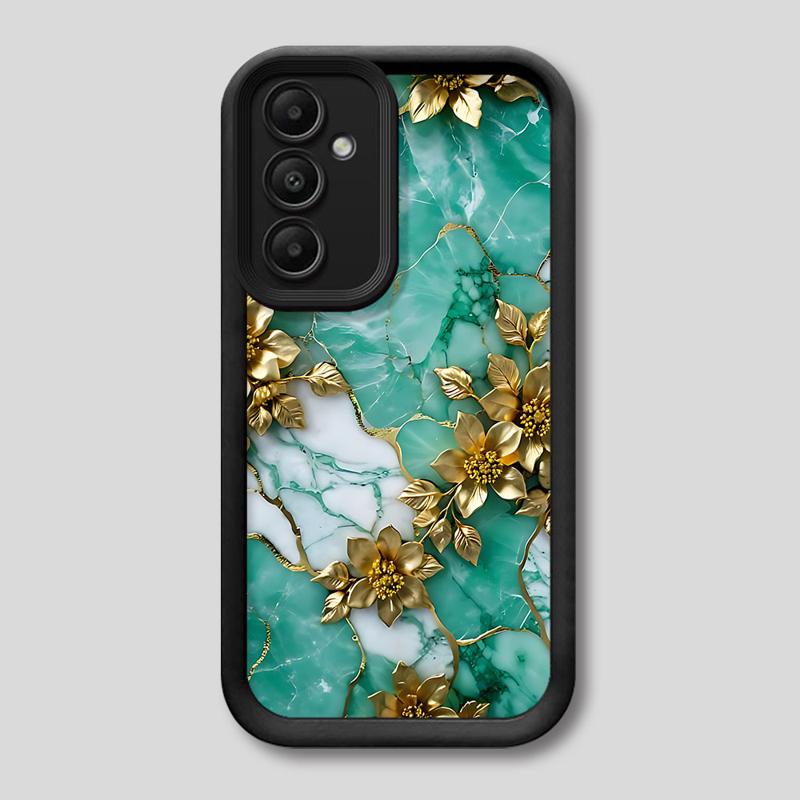 Phone Case for Samsung Galaxy A15 A25 A35 A55 A51 A71 A72 A73 A52 A52s A53 A54 5G Soft TPU Flower Marble Cover