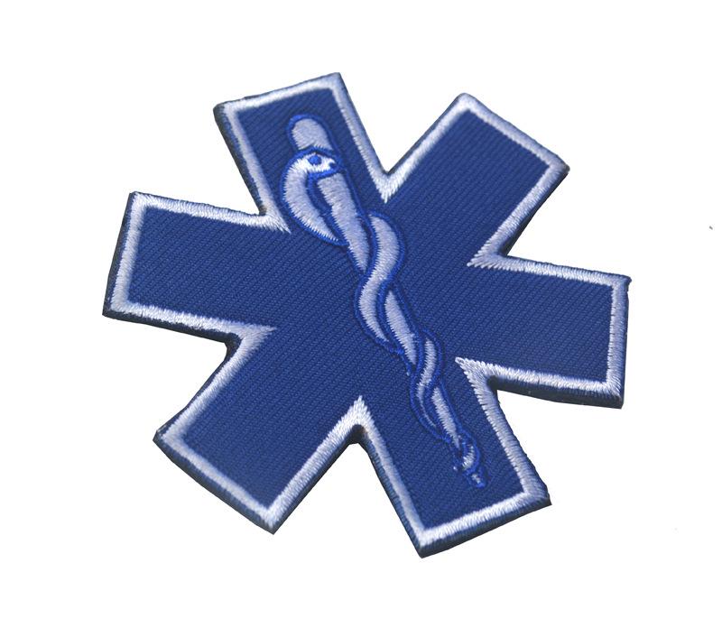 Rescue Skull Medical Morale Patch - Star of Life Embroidered Cloth for Backpack