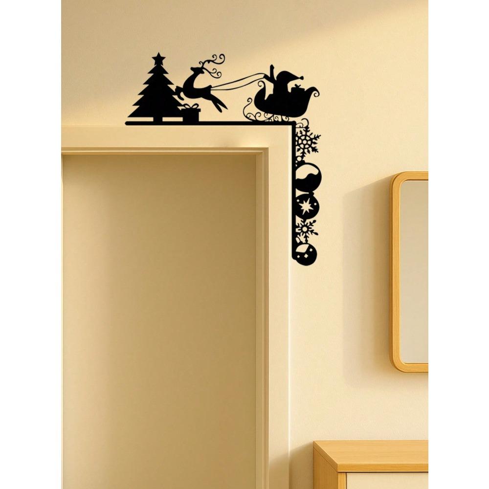 1 PC Metal Reindeer Sled, Xmas Door Frame Decor Standalone Shelf Decor, Home Living Room Mantelpiece Ornament, Holiday Party Gift