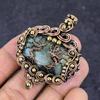 Labradorite Gemstone Copper Wire Wrap Jewelry Pendant 2.25"