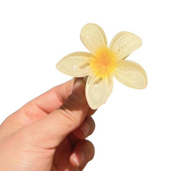 

Hair Claw Transparent Gradient Color Flower Shape Hair Clip Anti-slip Teeth Back Head Hair Claw Versatile Hair Accessory жёлтый