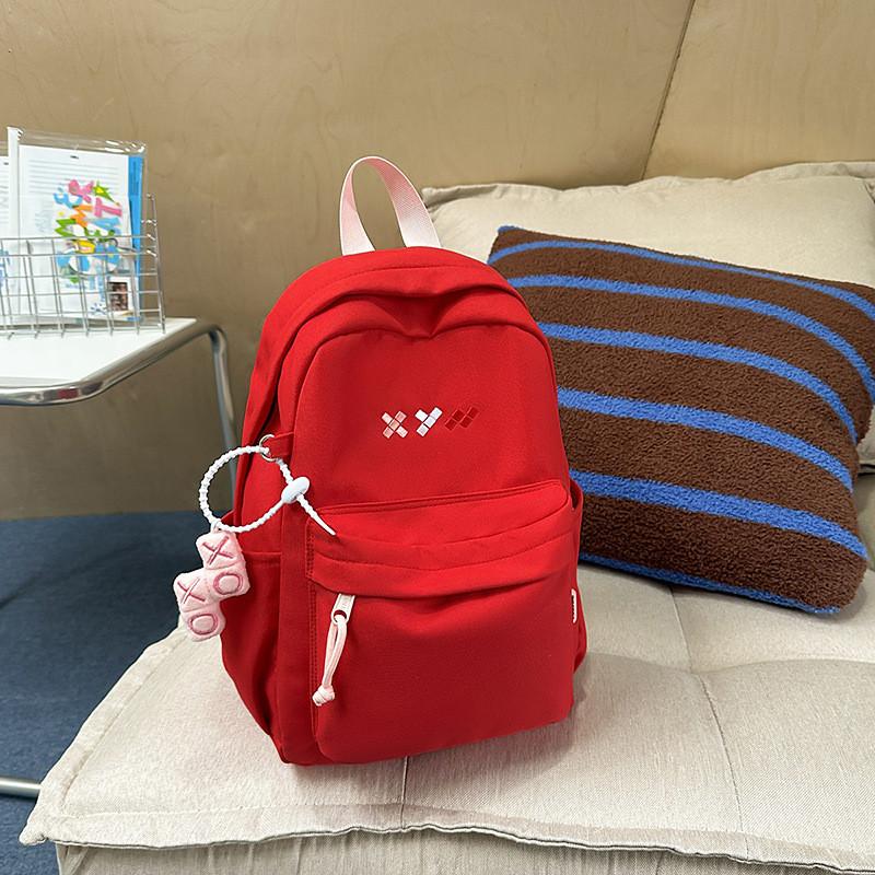 School Solid Color Bag Backpack Large Capacity Middle Schoolers Gift Unisex
