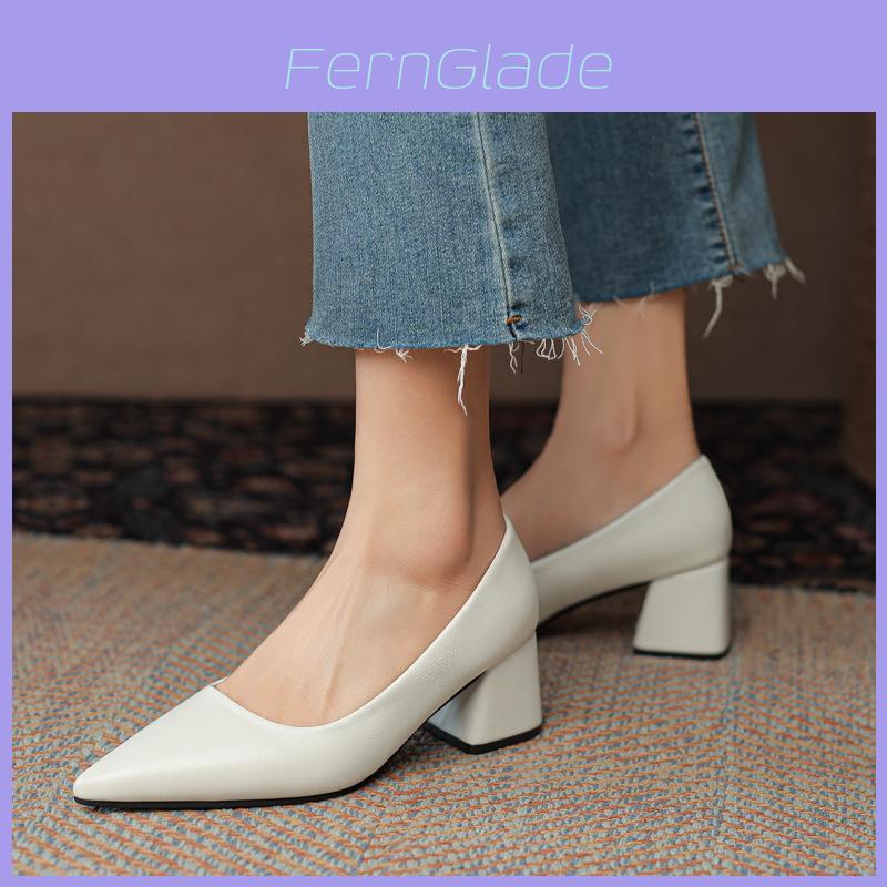 Low Cut Mary Jane High Heels With Thick Heel For Daily Office Wear