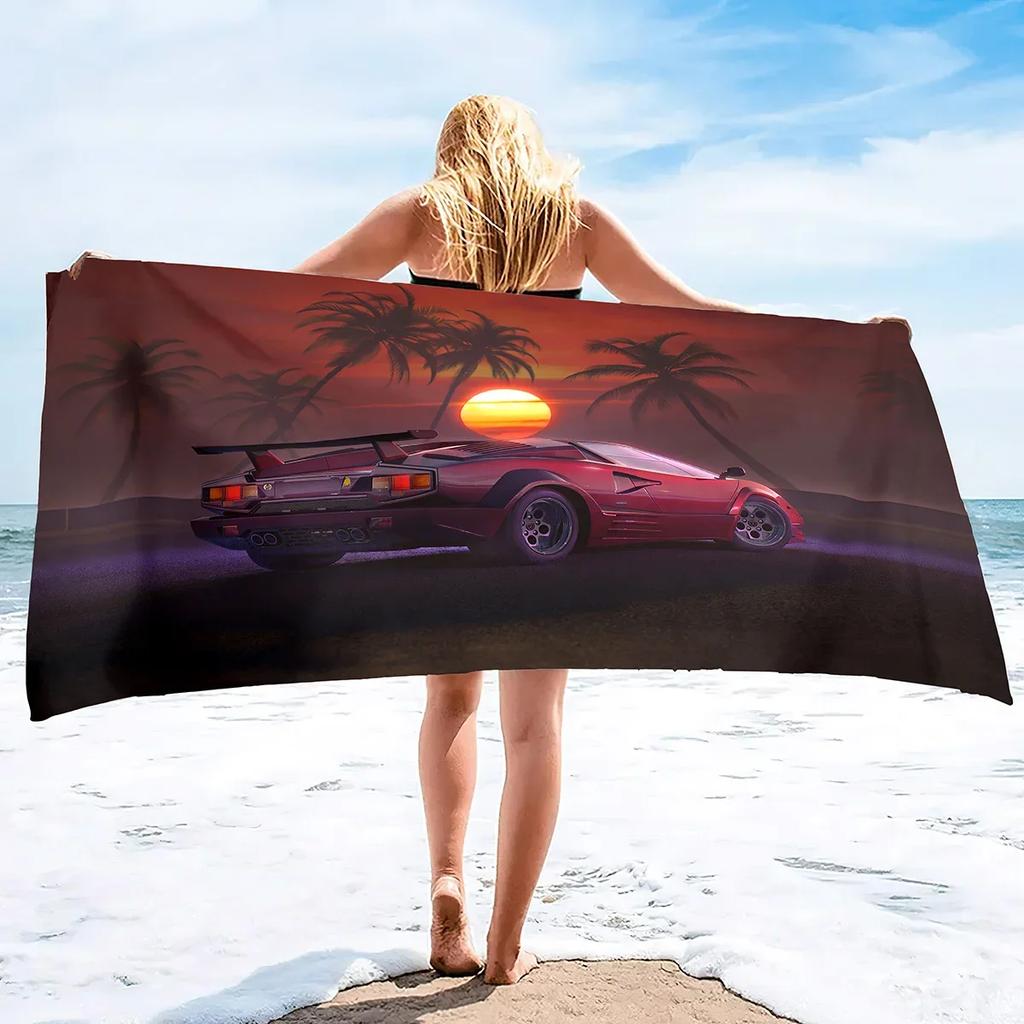 Retro Poster Microfiber Beach Towels Bath Towels Quick Dry Pool Towels Sand Free Beach Blanket for Travel Camping Vacation
