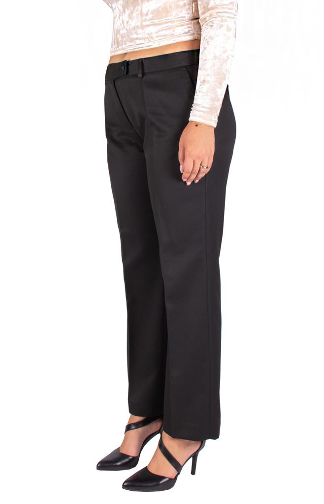 Eleganckie Spodnie Damskie Wizytowe Spodnie Rozszerzane Czarne 42 /31 Xl