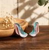 Popular hand-painted Mori feather stud earrings personalized versatile light luxury high-end women's earrings