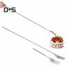 2Pcs Stainless Steel Telescopic Fork Extendable Long Handle Food Grade Dishwasher Safe Portable Grilling Fork Utensil Cutlery Barbecue Tool