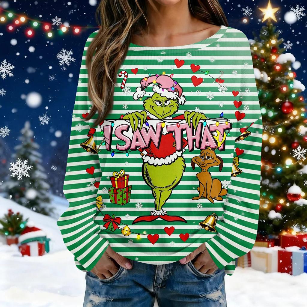 Christmas Sweatshirts For Women Knit Sweater Cute Shirt Fall Crewneck Pullover Tops