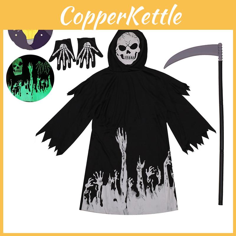 Authentic Grim Reaper Cosplay Costume For Kids