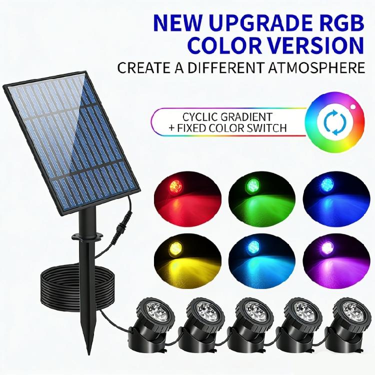Solar propelled Waterproof Pool Lighting 2 Pack Color Changing With 2000mAh Battery For Outdoor Use