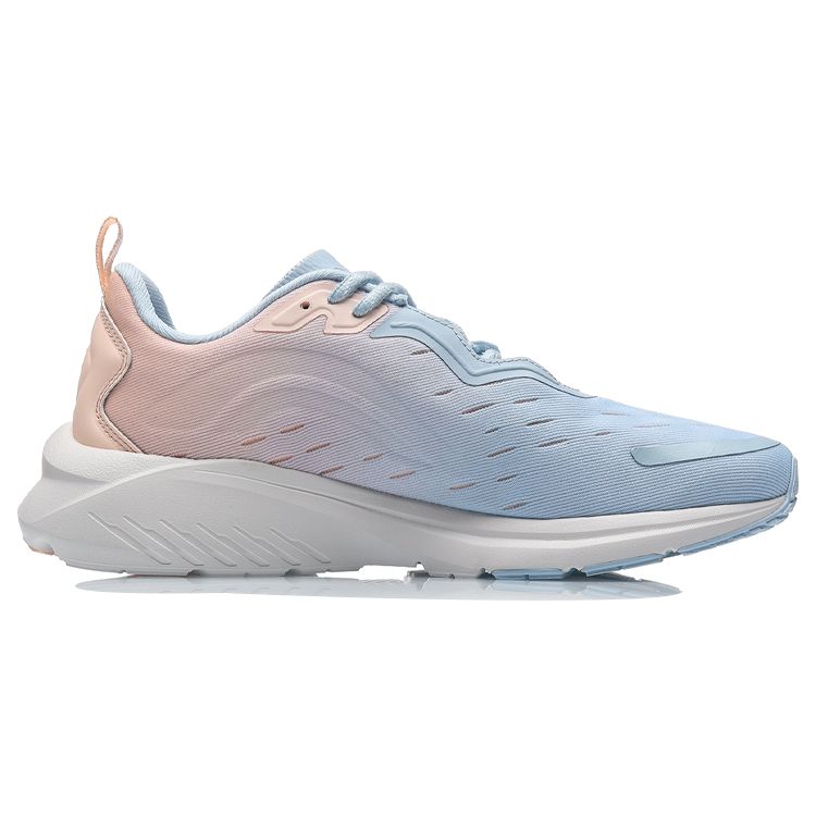 Li-Ning Comfortable Fabric Shock Absorbing Non-Slip Wear-Resistant Lightweight Low-Top Running Shoes Women sneaker Blue Pink ARHR140-2