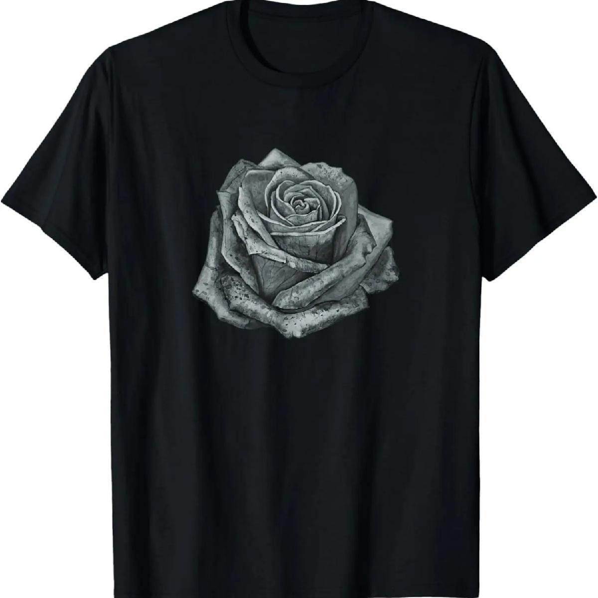 

Aesthetic Black Rose Flower Shirt Floral Lover Gifts Shirt T-Shirt XXXXXL різнокольоровий
