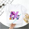 K Pop Demon Huntersd Children's Short-Sleeved Girls' Casual Shirt - Summer Pure Polyester T-Shirt with Letter A-Z Cartoon Print