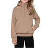 Children's Relaxed Fit Half-Zip Sweatshirt Fleece-Lined Girls' Solid Color Hooded Sweatshirt