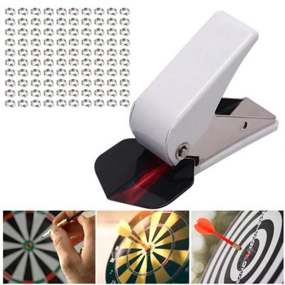 1 set Perforator cu aripi de săgeți cu 50/100 buc. Inel metalic cu arc manual, portabil profesional, instrument de perforare a orificiilor de zbor, accesorii pentru săgeți