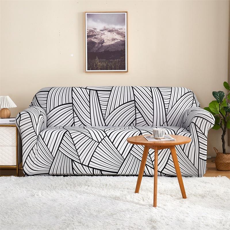 Elastic All Inclusive Printed Sofa Cover Easy To Install Sofa Protector for Living Room Anti-Wear Home Decor for All Seasons