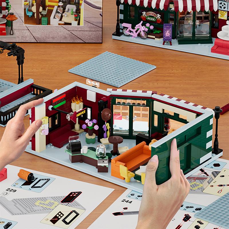 Creative Mini City MOC Central Perk Big Bang Theory Modular Buildings Blocks Friends House Assembly Decor Toys For Adults Gifts
