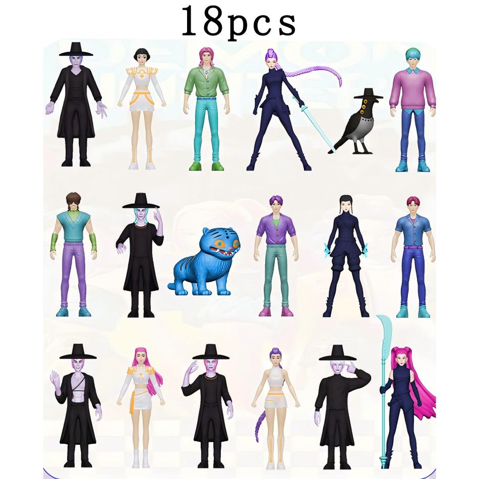 Kpop Dämonenjäger Figur Cartoon Jäger Tiger Rumi/Mira/Zoey Actionfigur PVC Schreibtisch Dekoration Modell Puppe Spielzeug Kinder Geschenk