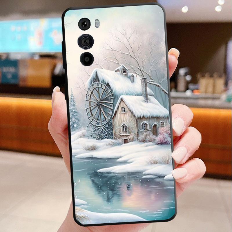 Phone Case For Motorola Edge 50 40 Pro 60 50 40 30 Ultra Neo Fusion Moto G85 G72 G53 G54 G84 G13 G32 Snow Winter