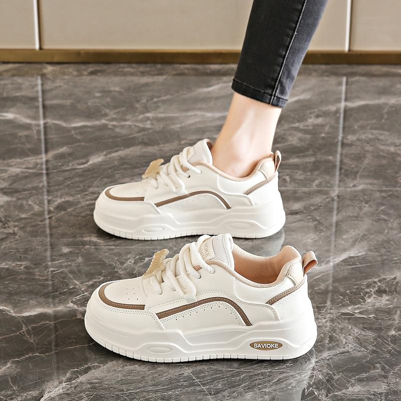 CRLAYDK 2025 Spring Womens Sneakers Walking Flats Low Top Casual Lace Up Platform Tennis Shoes Classic Skateboard Sport Trainers