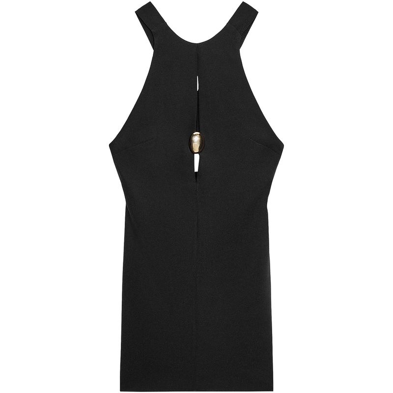 Zaprha 2025 New Arrival Gold Inlaid Minimalist Sleeveless Sexy Silm Mini Dress Short 2298097