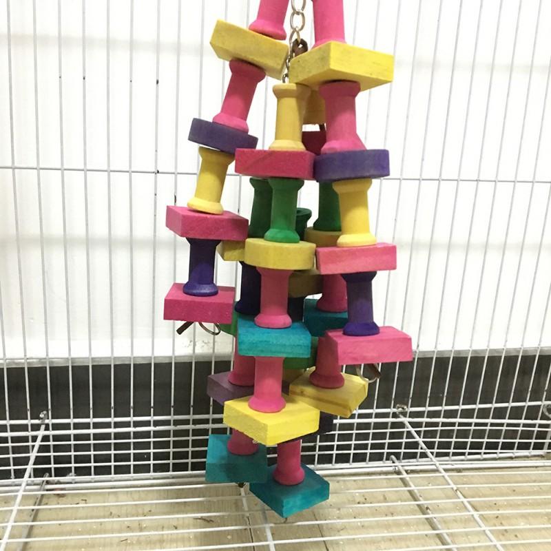 Bird Parrot Toy Large Parrot Toy Natural Wooden Bird Chew Toy Bite Resistant Bird Cage Chewing Toy Parrot Toy Playing Toy