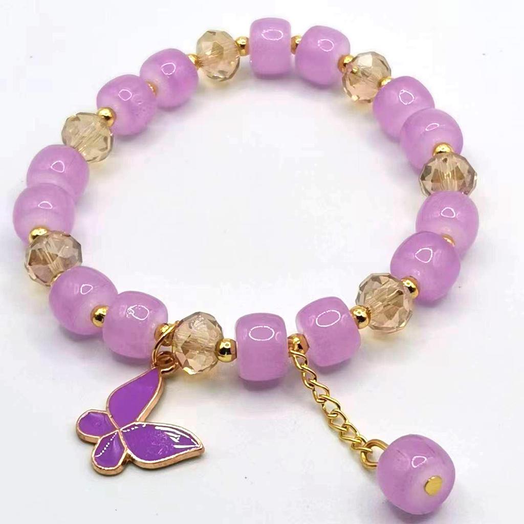 Elegant Crystal Butterfly Beaded Bracelet