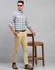 Monte Carlo Mens Blue Checkered Spread Collar Full Sleeve Casual Shirt