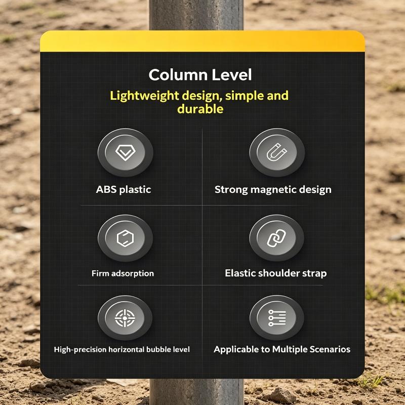 Magnetic Column Level, Adjustable Folding Column Level With Elastic Ring Level, Suitable For Pipeline Tree Columns