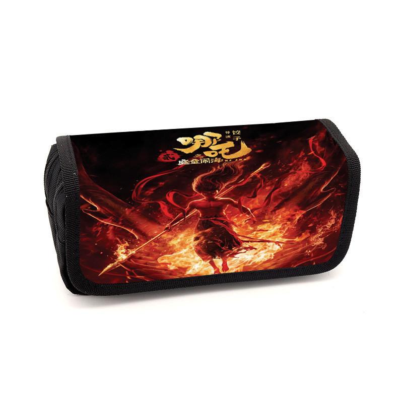 Childrens Minimalist Pencil Case With Ne Zha Print Design For Daily School Use