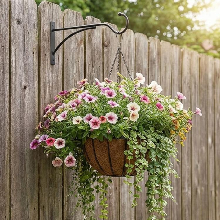 Hanging Plant Brackets Iron Decorative Wall Hangers Hook Hanging Plant Hook for Indoor Outdoor for Bird Feeders