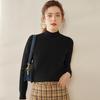 Women's Slim-Fit High-Neck Cashmere Sweater, Elegant & Versatile, Solid Color Knitted Layer